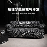 BLACKDOG黑狗户外露营充气沙发懒人休闲便携式折叠家用音乐节野餐