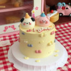 网红奶酪蛋糕装饰品卡通可爱小猪小狗摆件儿童宝生日派对甜品插件