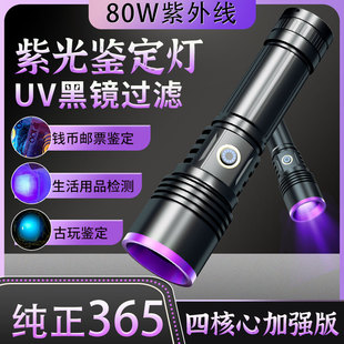 365nm紫光灯鉴定专用紫外线手电筒紫光防伪验钞荧光检测伍德氏灯