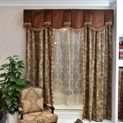 美式窗帘客厅高档奢华窗帘，欧式客厅奢华雪尼尔，窗帘布提花窗帘定制