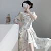 新中式国风汉元素，改良年轻款少女旗袍长裙，假两件套连衣裙日常可穿