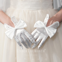 新娘结婚白色婚纱，礼服短款手套