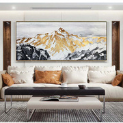 纯手绘油画轻奢金箔，抽象肌理背靠金山床头客厅，沙发背景墙装饰挂画