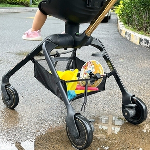 婴儿车底部置物篮多功能推车收纳包硬板网兜宝宝遛娃神器便携挂袋