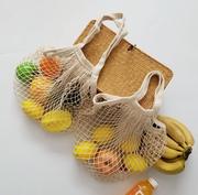 欧美文艺风购物袋水果网兜手，提单肩包镂空编织袋，超市环保袋沙滩包