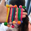 彩色珠光球球绕绕出口日本儿童长皮筋甜美学生马尾女孩扎头绳