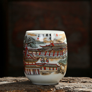 陶瓷水杯茶杯景德镇大号茶具青花瓷杯子陶瓷单杯复古家用办公茶杯