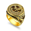 跨境欧美菲律宾美国大兵老鹰，18k金色不锈钢戒指钛钢指环
