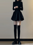 高个子(高个子)公主蓬蓬初，春季连衣裙子加长版175茶歇法式短裙气质小黑裙