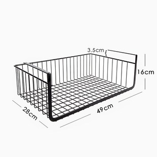 篮置物架分层橱柜架吊柜，衣柜收纳桌下挂篮大小，铁艺宿舍隔板下挂