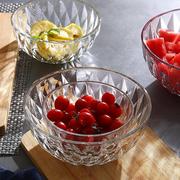 水晶碗耐碗高温玻璃碗水果盘明套沙拉家用饭碗透95020面盆大汤碗