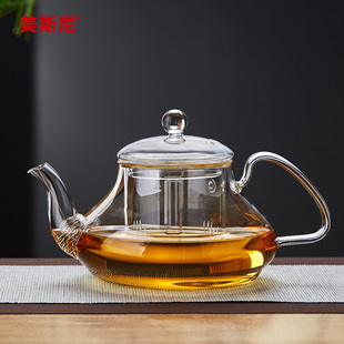 美斯尼玻璃茶壶耐高温过滤花，茶壶加厚耐热茶，水壶电陶炉煮茶壶茶具