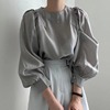 高级感法式复古雪纺衬衫女2024春夏季宽松衬衣独特设计感上衣