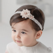 韩国进口婴儿童3-12个月淑女，宝宝蕾丝发带公主，头花百天摄影配饰