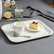YO3HA8白色密胺托盘家用客厅放茶杯水杯子茶盘拖盘蛋糕水果盘