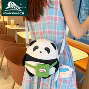 熊猫斜挎小包儿童时尚，单肩包包可爱卡通，女童洋气春季外出小背包