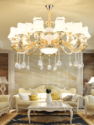 欧式吊灯客厅水晶吊灯简约奢华餐厅灯，现代温馨卧室锌合金客厅灯