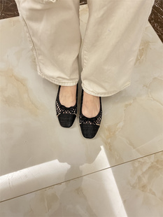 欧美外贸女鞋时尚简约镂空平底单鞋蝴蝶结通勤鞋yuan