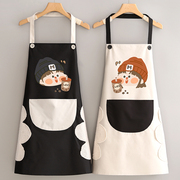 可爱情侣厨房家用围裙定制logo印字防水防油上班做饭奶茶店工作服