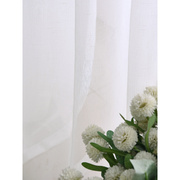 。简约现代纯色十字麻纱窗帘面料卧室客厅阳台飘窗纯白纱帘布
