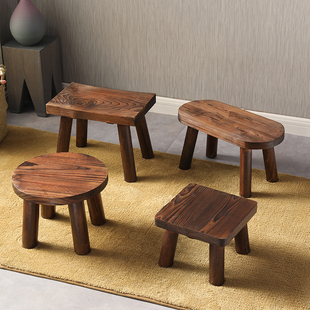 中式小板凳家用客厅凳子实木换鞋凳门口茶几方凳木头矮凳木质圆凳