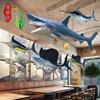 玻璃钢仿真海洋动物雕塑鲨鱼摆件壁挂鱼旗鱼模型餐厅家居装饰品