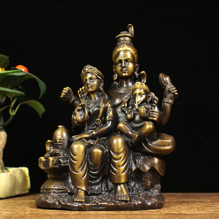纯铜湿婆像摆件泰国象鼻，财神伽内什印度佛像，湿婆神印度护法神像