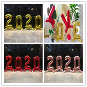 新年32寸立柱数字2022气球，立体带地盘站立数，字母love婚庆装饰