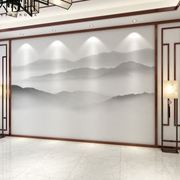 新中式水墨山水画墙纸，办公室客厅电视背景墙壁布，大气壁纸壁画墙布
