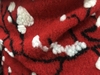 大红色底立体腊梅剪花，蓬松感针织羊毛时装面料，大衣外套毛料布料