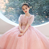 花童礼服蓬蓬纱2023春女童粉色生日公主裙，儿童小主持人钢琴演出服
