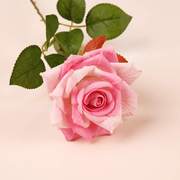 单支仿真月季花假花客厅蔷薇装饰餐桌，摆件花干花花束摆设玫瑰花艺