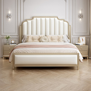 美式实木床轻奢现代简约1.8m双人大床奢华公主，风真皮储物婚床收纳