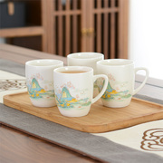 家用陶瓷杯子客厅创意马克杯，牛奶早餐杯办公室喝水杯中式茶杯泡茶