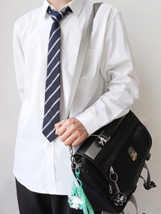 木村叔dk日系制服基础款，白色衬衫男长袖，春季内搭领带衬衣夏季短袖
