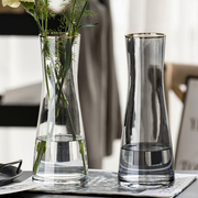 简约创意欧式玻璃花瓶透明水养植物鲜花玫瑰百合花瓶干花插花摆件