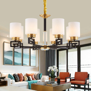 新中式全铜吊灯简约现代客厅，灯中国风水晶，卧室灯餐厅禅意书房灯具