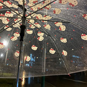 雨伞女生高颜值可爱透明便携折叠全自动儿童长柄卡通三丽鸥kt猫