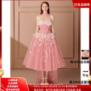 zs名品越南设计师rosie23款轻奢重工立体花朵，甜美气质网纱仙仙裙