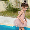 韩国女童泳衣连体吊带纱裙中小童可爱公主洋气游泳衣温泉度假泳装