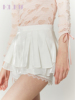 elfu一件5折芭蕾，风纯欲少女，白色裙裤半裙女蕾丝短裤