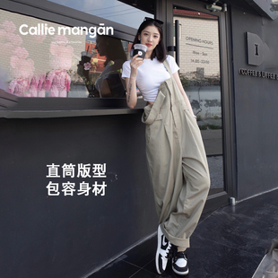 calliemangan背带裤凯丽梅根工装背带裤女2024孕妇背带裤直筒