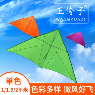 潍坊王侉子(王侉子)伞布三角，风筝碳杆成人，初学者易飞大型特大高档线轮