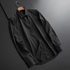 黑色衬衫男高级感定制衣服，衬衣男士长袖商务正装高端真丝休闲寸衫