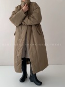 长款纯色韩版直筒休闲保暖羽绒服外套90%白鸭绒充绒量330克大衣女