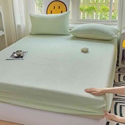 纯色水洗棉床笠三件套家用磨毛床罩全包1.8席梦思床垫保护套床套
