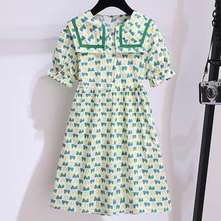 炸街童装女童连衣裙夏季2023洋气绿色公主裙夏装，薄款儿童裙;