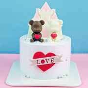 恋爱熊巧克力蛋糕装饰摆件情侣，520七夕情人节配件生日可食用卡通