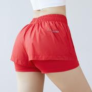 运动短裤女夏季防走光假两件外穿健身房网红跑步透气速干瑜伽裤