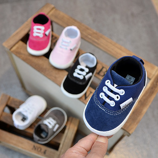 春秋男女宝宝学步鞋6-12个月婴儿鞋子透气防滑小童鞋0-1-2岁帆布